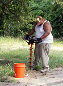 Drilling hole for fence   image Left4