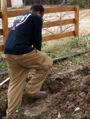 Preparing installation of water line